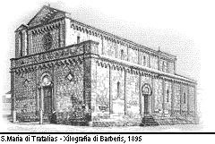 Le pietre della fede  - S. Maria di Tratalias, Xilografia di Barberis, 1895